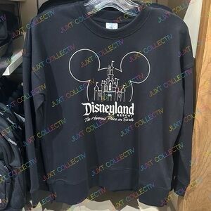 Disneyland The Happiest Place on Earth Castle Black Pullover Crewneck Sweatshirt